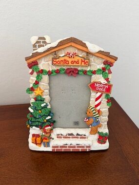 NEW FIGI Santa & Me Christmas Picture Frame Hand Painted 1998 VINTAGE